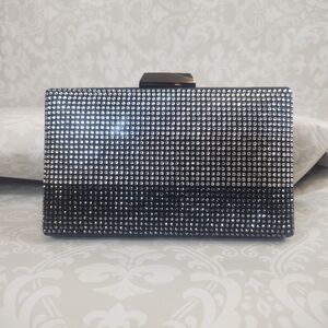 NWOT Minaudiere Black/ Gold/ Silver Crystal Clutch